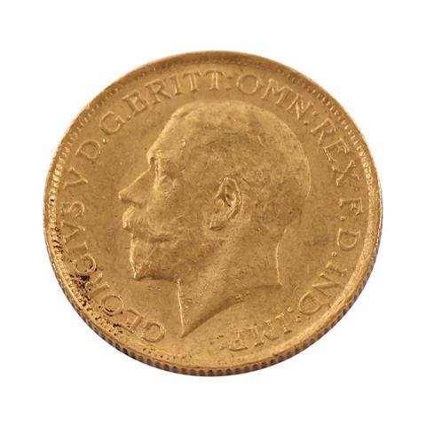 Australien /Gold - 1 Sovereign 1918, George V., ss., Kratzer avers,