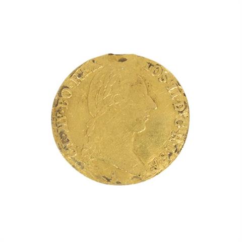 Haus Habsburg/Gold - 1 Dukat 1786/A, Joseph II., s-ss, ehemals gehenkelt, mehrfach gebogen,