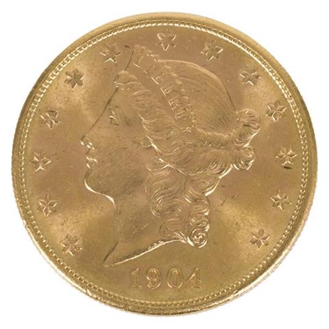 USA/GOLD - 20 Dollars 1904 S, Liberty Head,