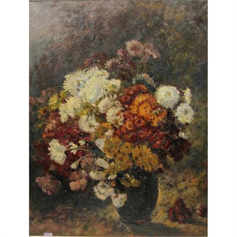 PETERS, ANNA (1843-1926): Blumenstillleben mit Chrysanthemen, 19./20. Jh.,