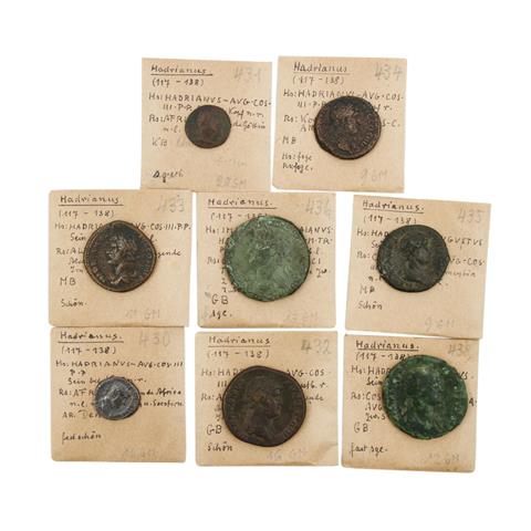 Römische Kaiserzeit / Hadrian - 8 Münzen,