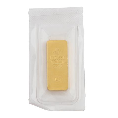 GOLDbarren - 10g GOLD fein, GOLDbarren in hist. Form, Hersteller Degussa,