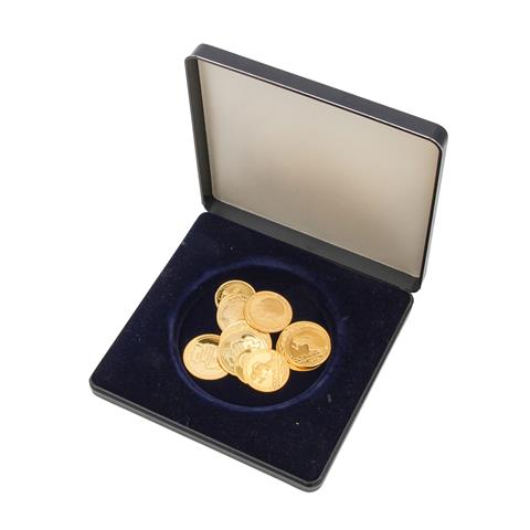 Medaillen und Münzen in GOLD  - bestehend aus