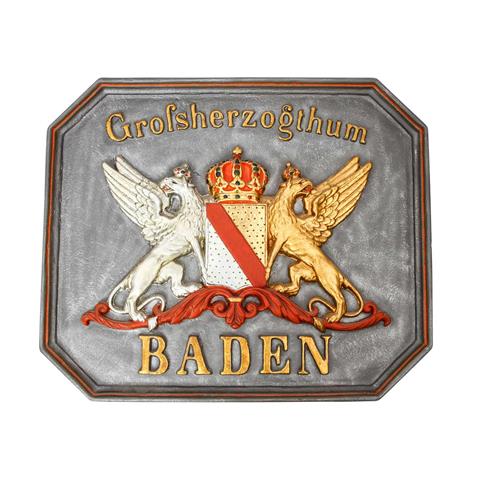 Baden - Schwere Wappenplatte Großherzogtum Baden,