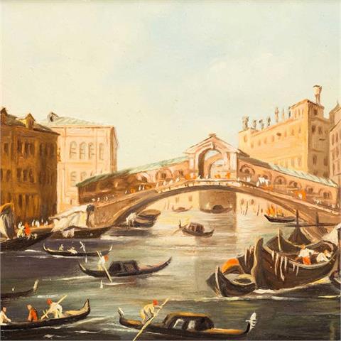MALER 20. Jh., "Venedig, mit Blick auf die Rialtobrücke",