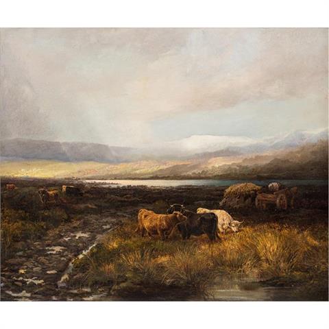 HOOPER, JOHN HORACE, attr. (1851-1906, britischer Künstler), "Kühe im schottischen Hochland",