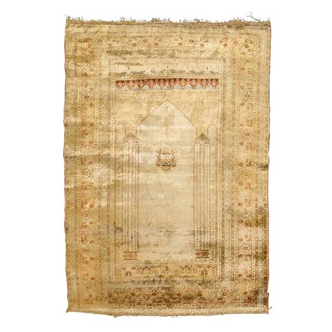 Orientteppich aus Seide. TÄBRIZ antik/NORDWESTPERSIEN, 19. Jh., ca. 168x127 cm