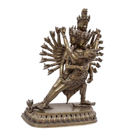 Chakrasamvara aus Bronze. TIBET, 20. Jh..
