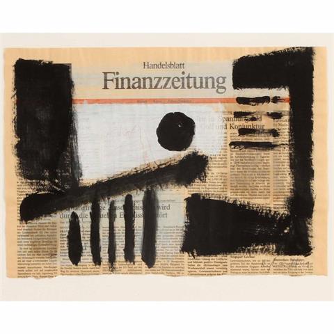 KÜNSTLER/IN 20./21. Jh. (undeutl. sign.), "Handelsblatt, Finanzzeitung", 1991,
