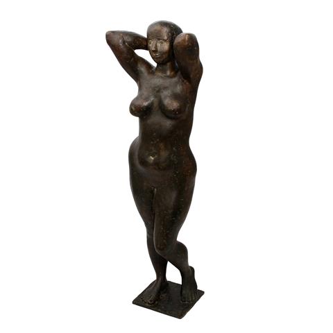 NUSS, KARL ULRICH (geb. 1943 Stuttgart, Bildhauer in Strümpfelbach, Prof.), "Weiblicher Akt", Bronze ,1968,