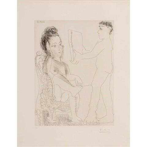 PICASSO, PABLO (Malága 1881-1973 Mougin), "Maler und Modell", 1968,