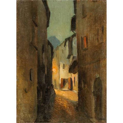 FAURE, AMANDUS (Hamburg 1874-1931 Stuttgart), „Gasse in Lugano bei Nacht“,