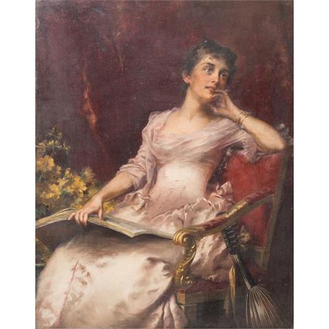 KIESEL, CONRAD (Düsseldorf 1846-1921 Berlin) "Lesende Dame",