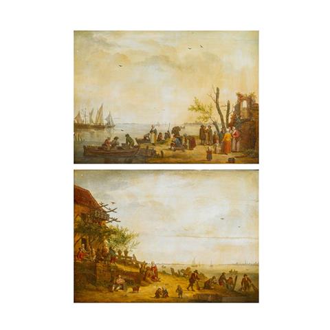 Niederländischer Maler des 18. Jahrhunderts, Paar Landschaften,