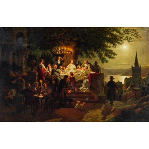 SCHIEBECK, WILHELM AUGUST (1887-?) "Sommernacht am Rhein"