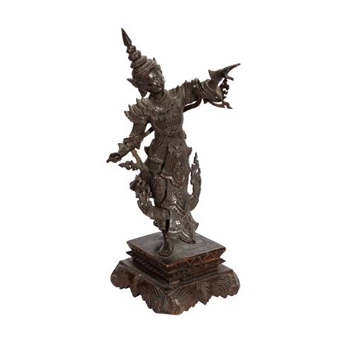 Bronzefigur eines Königs. BURMA, 1. Hälfte 20. Jh..