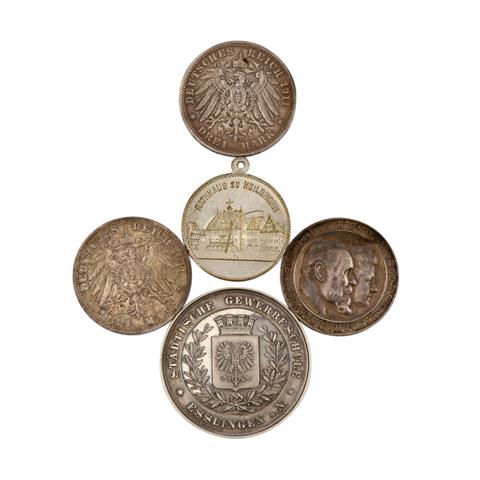 Württemberg - Kleines Lot Medaillen und Münzen mit