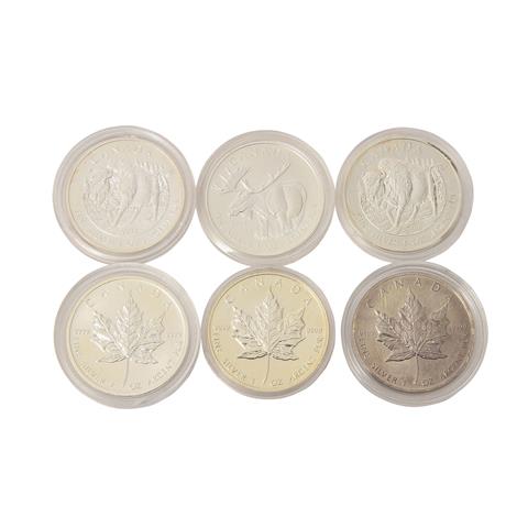 Kanada - Konvolut von 5 Silbermünzen,