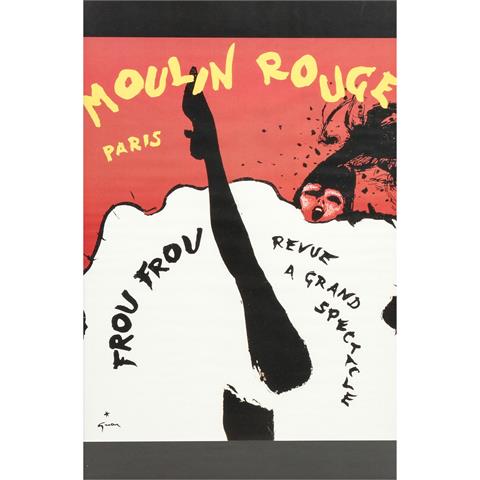 Plakat zur Show "FROU FROU Revue a grand Spectacle", Moulin Rouge, Paris 1960er Jahre,