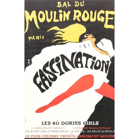 Plakat zur Show "BAL DU MOULIN ROUGE - FASCINATION", Paris, 1967, Entwurf RENÉ GRUAU,