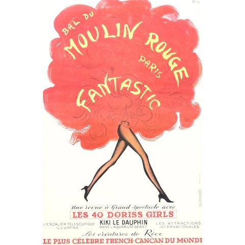 Plakat zur Show "BAL DU MOULIN ROUGE - FANTASTIC", Paris, 1970,
