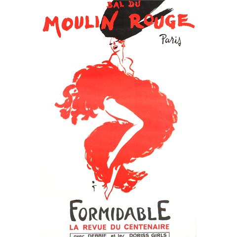 Plakat zur Show "BAL DU MOULIN ROUGE - FORMIDABLE", Paris 1988,