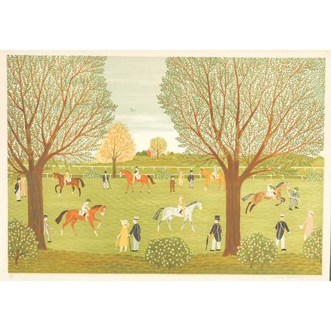 HADDESLEY, VINCENT (1934-2010, englischer Künstler), "Avant la Cours", vor dem Pferderennen,