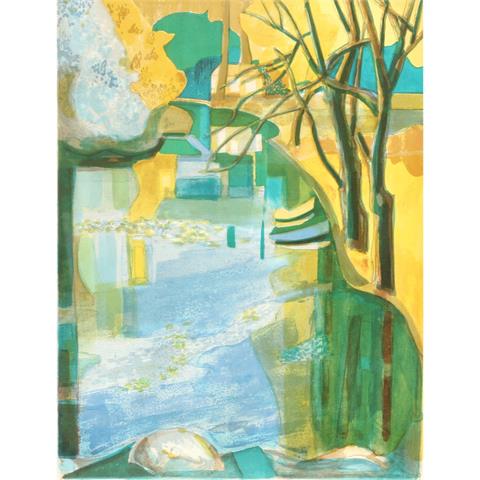 LAMBERT, GEORGES (1919-1998, französischer Künstler), "Bäume am See",