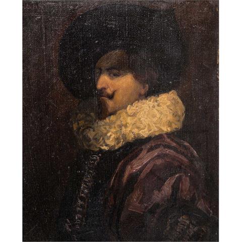 TIEL, HANS (19./20. Jh.), "Portrait eines Edelmannes mit Mühlsteinkragen",