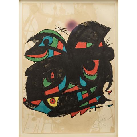 MIRO, JOAN (1893-1983), "Plakat für die Einweihung der Fundació Joan Miró Barcelona", vor der Schrift,