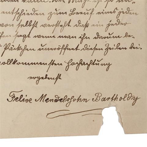 FELIX MENDELSSOHN BARTHOLDY (1809-1847) – Abschrift eines als verschollen