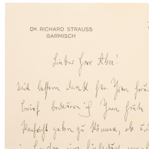 RICHARD STRAUSS (1864-1949) - Handgeschriebener Brief