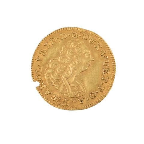 Königreich Württemberg/Gold - 1/4 Dukat o.J.,  Herzog Karl Friedrich,
