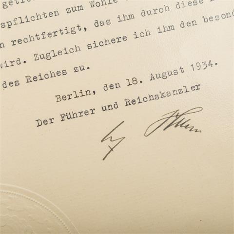 Deutsches Reich 1933-1945 - Original-Unterschrift Adolf Hitler