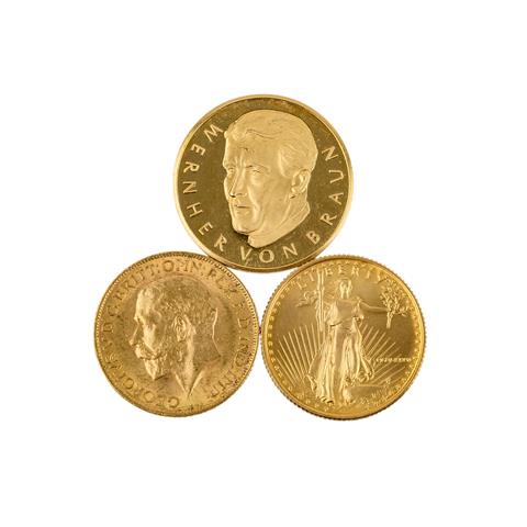 GOLD - USA 10 Dollars, Sovereign 1913 o. Mzz.,