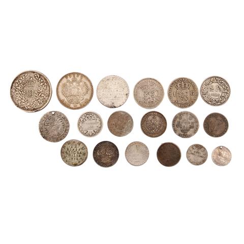 18-teiliges Konvolut Münzen aus aller Welt -