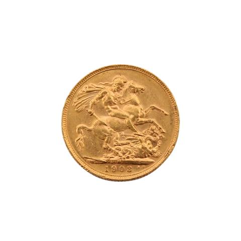 Australien/Gold - 1 Sovereign 1903/M, Edward VII., ss., Randkerben,