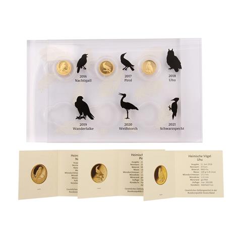 BRD/GOLD - 3 x 20 Euro-Sammlermünzen "Heimische Vögel",