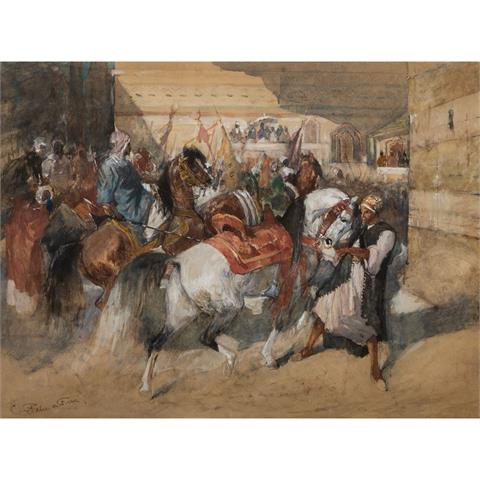 FABER DU FAUR, OTTO VON ( 1828-1901), "Marokkaner zu Pferd "