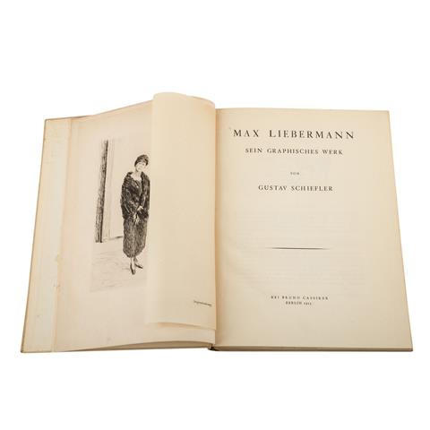 Schiefler, Gustav, MAX LIEBERMANN, sein graphisches Werk, mit Originalradierung "Junge Frau im Pelz",