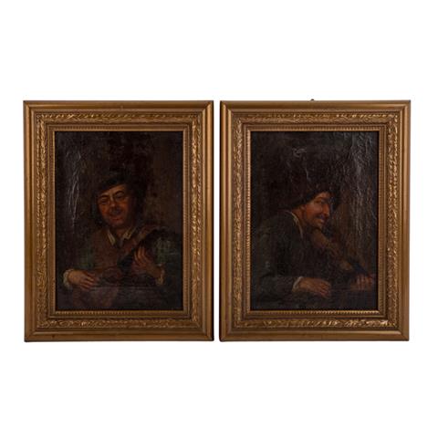 Maler 17./18. Jh., Umkreis/Nachfolge der Adriaen BROWER & Adriaen van OSTADE, 2 Portraits,