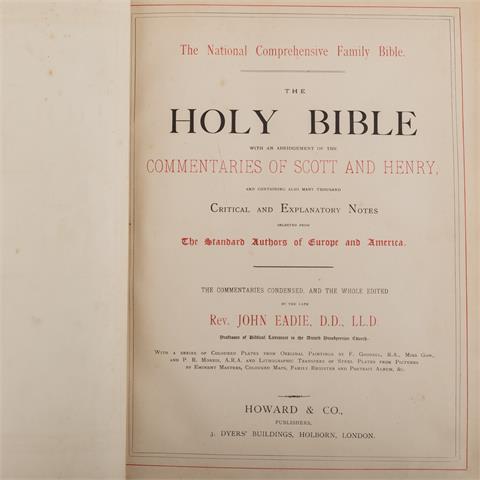 THE NATIONAL COMPREHENSIVE FAMILY BIBLE: THE HOLY BIBLE WITH AN ABRIDGEMENT OF THE COMMENTARIES OF SCOTT AND HENRY