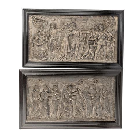 1870/71 - 2 große Reliefplatten mit der Darstellung der