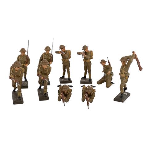 LINEOL Konvolut von zehn englischen Soldaten, 2.WK.,