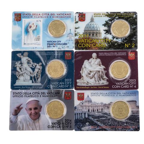 Vatikan - 50 Ct. Coin Cards 2011/15,