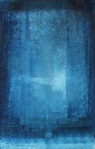 KÜNSTLER/IN des 20./21. Jh., "Abstrakte Komposition in Blau",