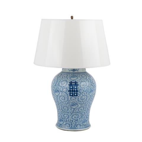 Unterglasurblaue Vase als Lampe montiert. CHINA.