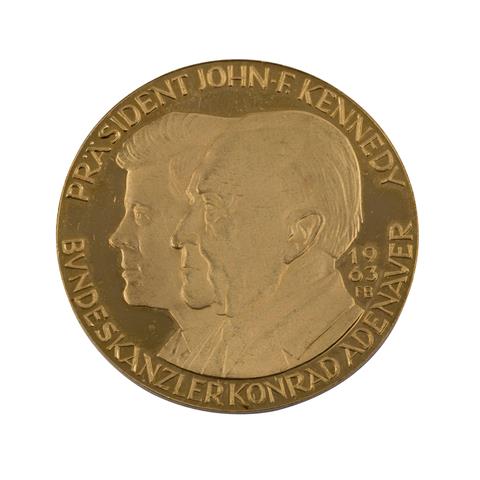 GOLDMEDAILLE - Kennedy und Adenauer 1963,
