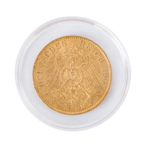 Preussen/GOLD - 20 Mark 1905/A, Wilhelm II., ss-vz.,