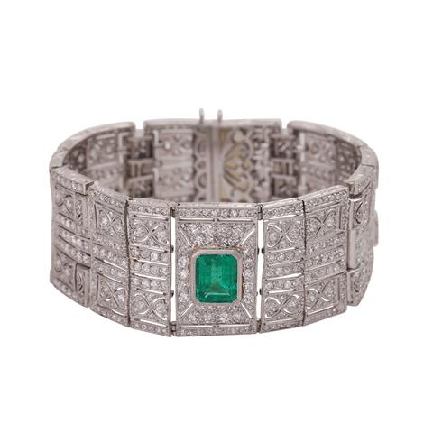 Art Déco Armband komplett ausgefasst mit Achtkantdiamanten, zus. ca. 20 ct,